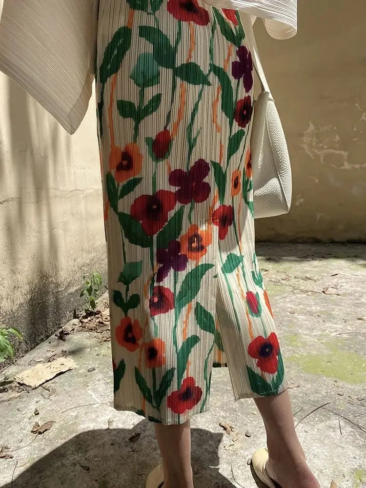 Vintage Sommerurlaub Rückenschlitz Mujer Röcke
