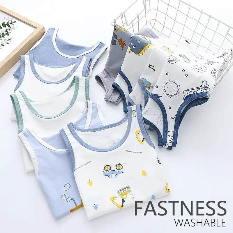 Summer Sleeveless Breathable Cotton Children T-shirt