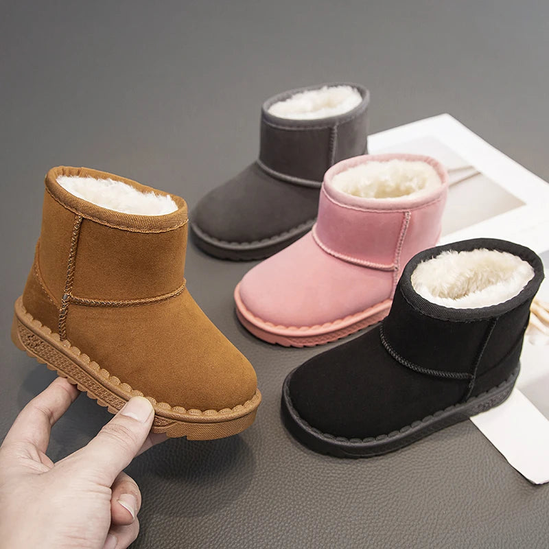 New Leisure Thick Fur Platform Winter Kids Short Boot