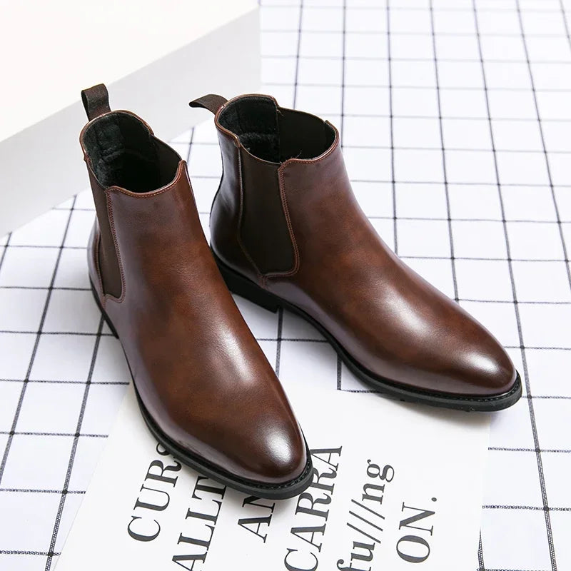 2024 Brand Leather Men Chelsea Boots