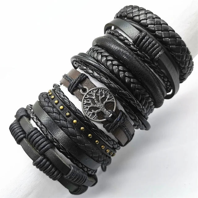 10 Pcs/set Black Wrap Women New Fashion Bracelets