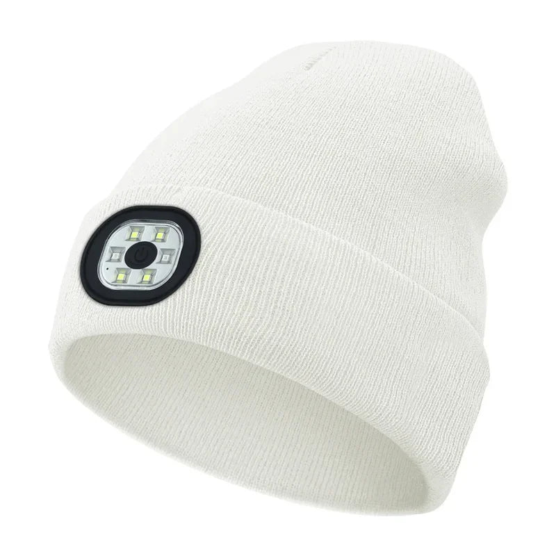 Neue Winter-Strickmütze mit LED-Warmbeleuchtung