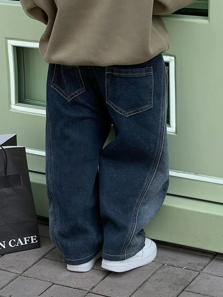 One-piece Fleece Thickened Autumn Winter Casual Baby Boys Pants