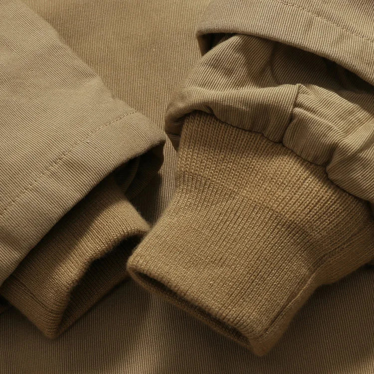 Khakifarbene Retro-Lammwolljacke für Herren