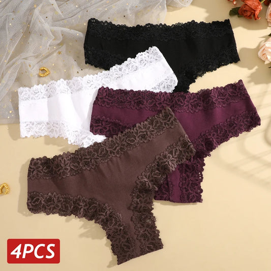 Women Floral Lace Seamless Brazilian Panties