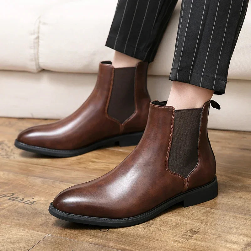2024 Brand Leather Men Chelsea Boots