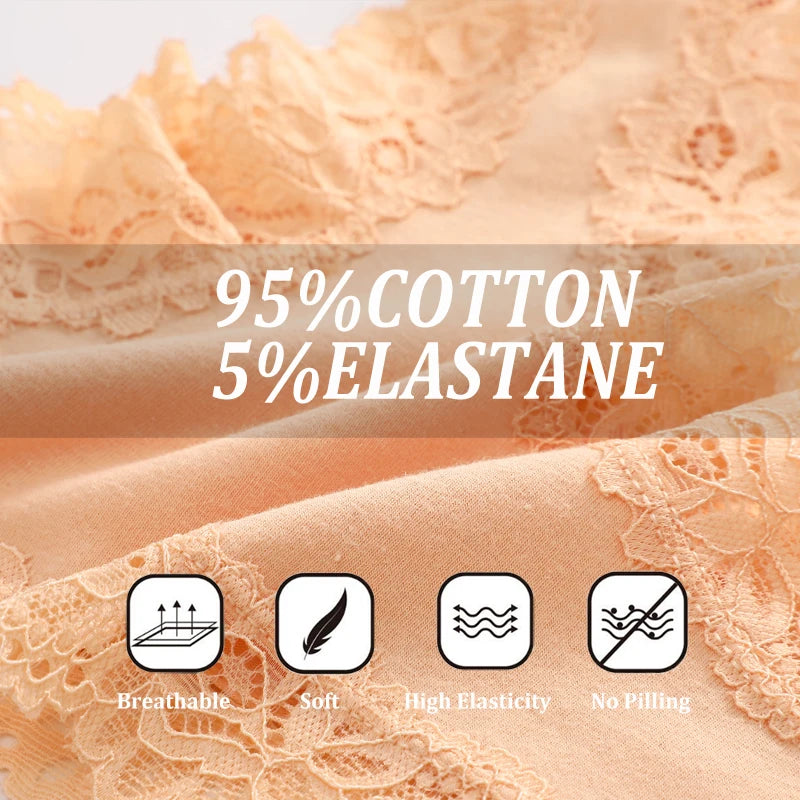 Women Floral Lace Seamless Brazilian Panties