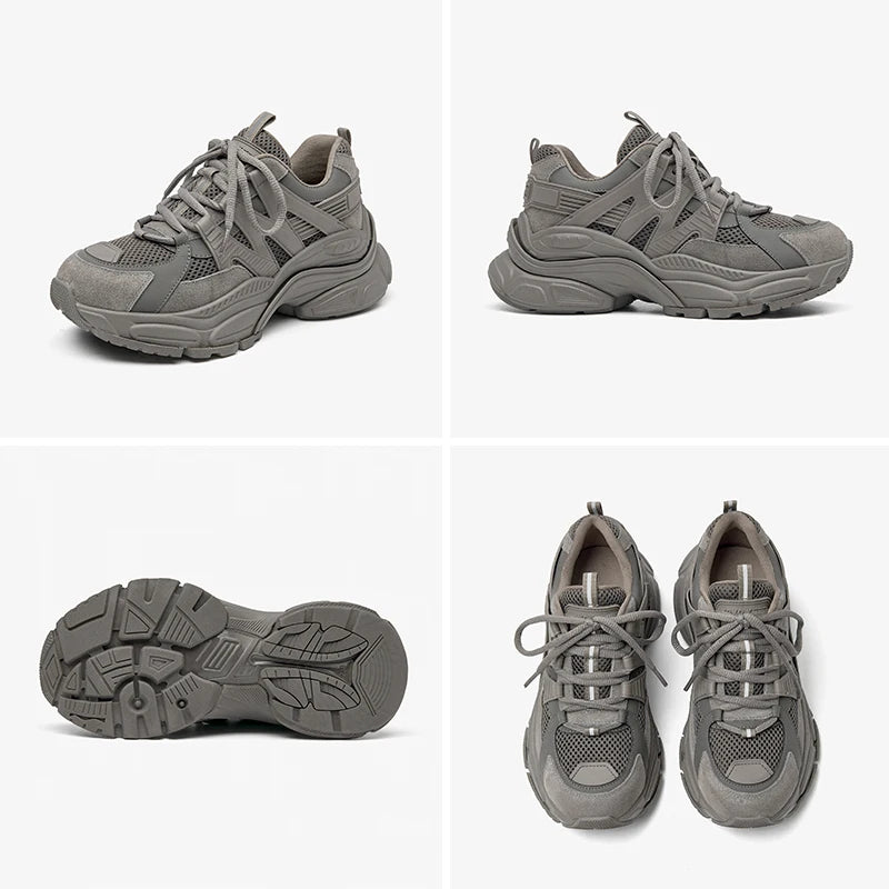 Atmungsaktive Schuhe aus Mesh in Volltonfarbe für Damen