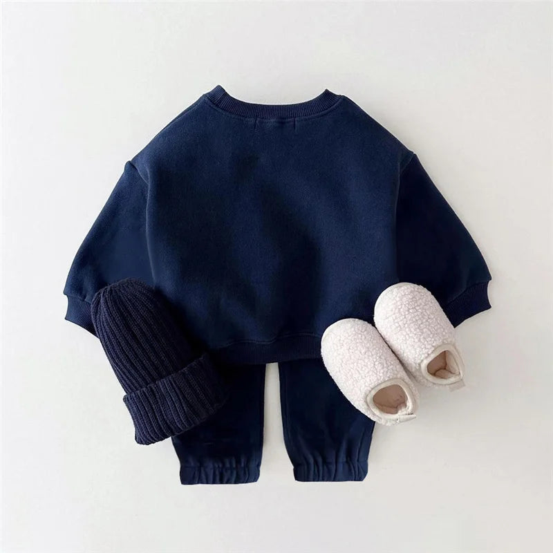 New Warm Fleece Mickey Mouse Clothes Set