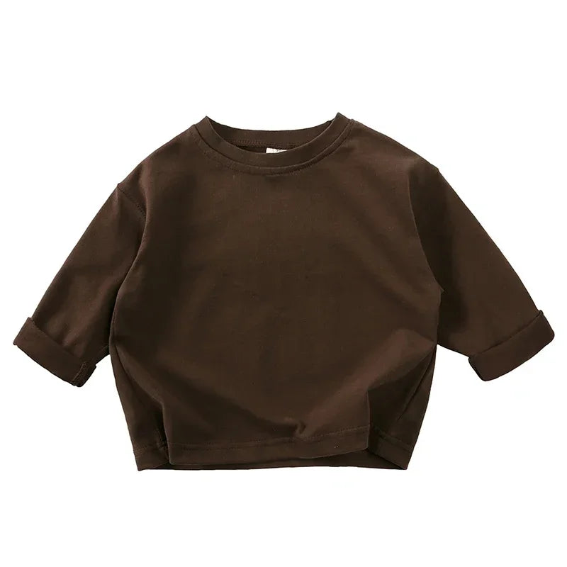 Autumn Kids Boy Solid Casual Long Sleeve Top