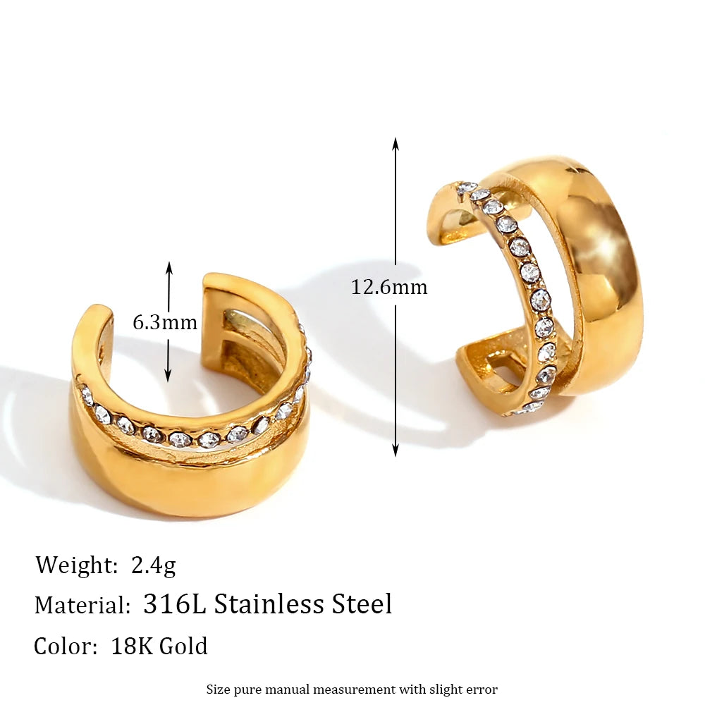 New Stainless Steel Gold Color Ear Clip