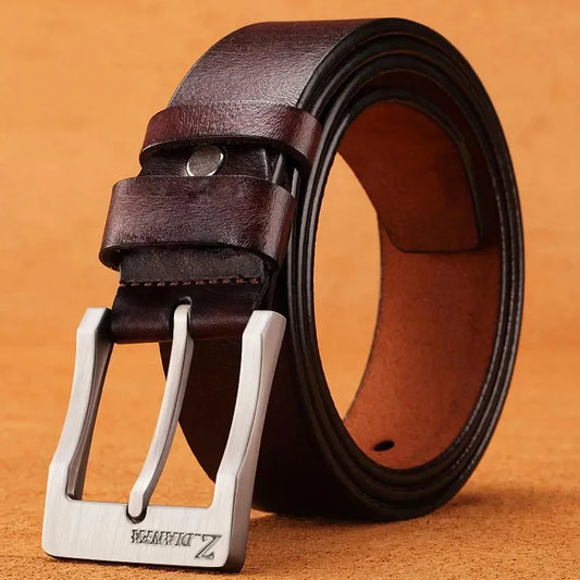Men's High Quality Metal Buckle Jeans Cowskin Casual Belts