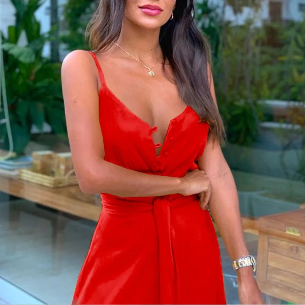Women Summer Button With Belt White Dresses