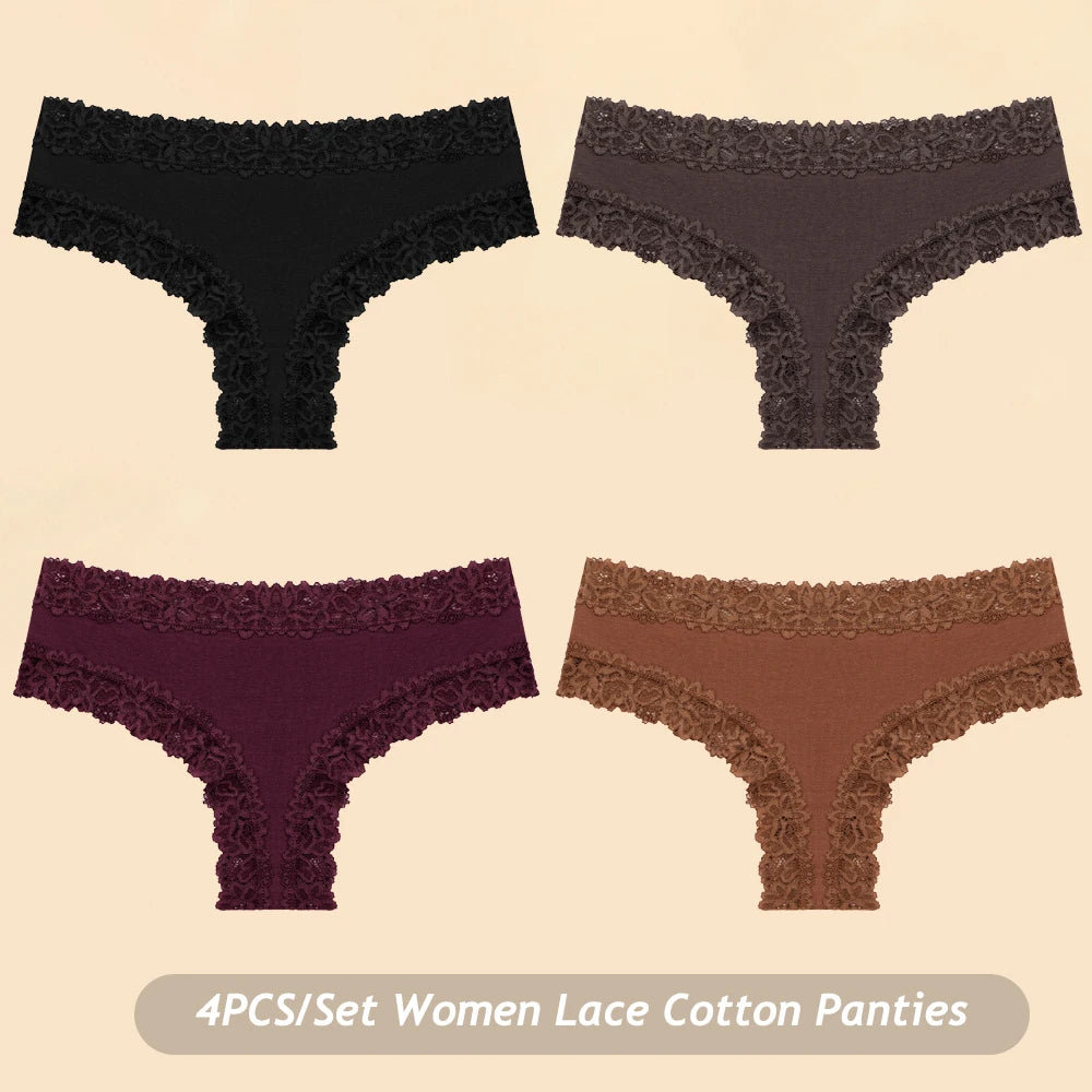 Women Floral Lace Seamless Brazilian Panties