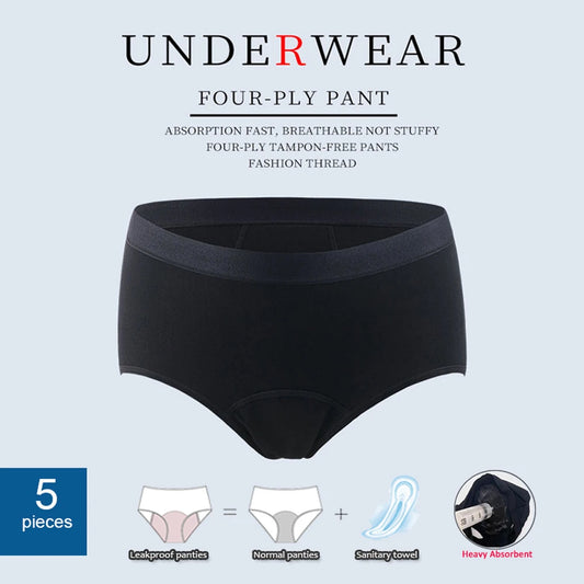 5Pcs/Set Heavy Absorbency Menstrual Panties