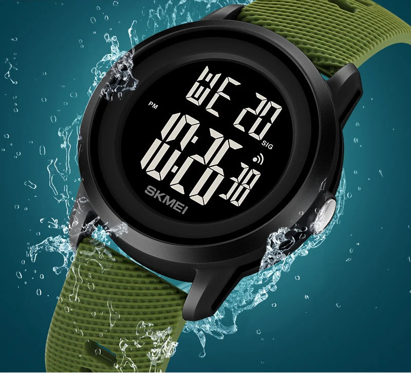 Women Waterproof Sports LED Display Wristwatches