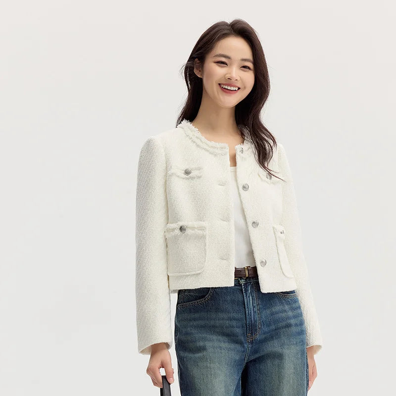 2025 New Petit Charcoal Style Slim Fit Jacket
