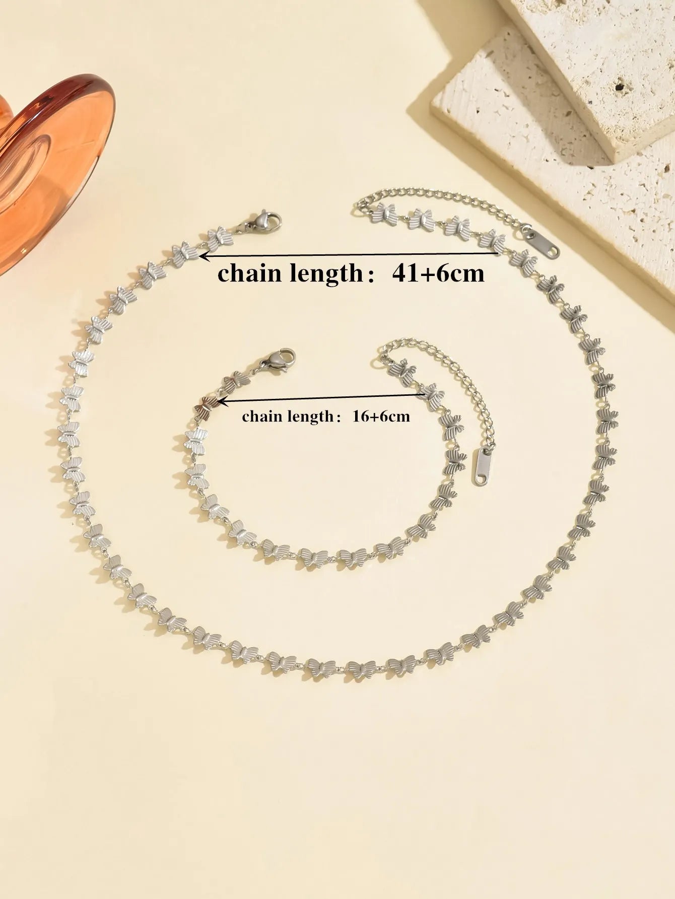 New Fashion Retro Style Stainless Steel Butterfly Chain