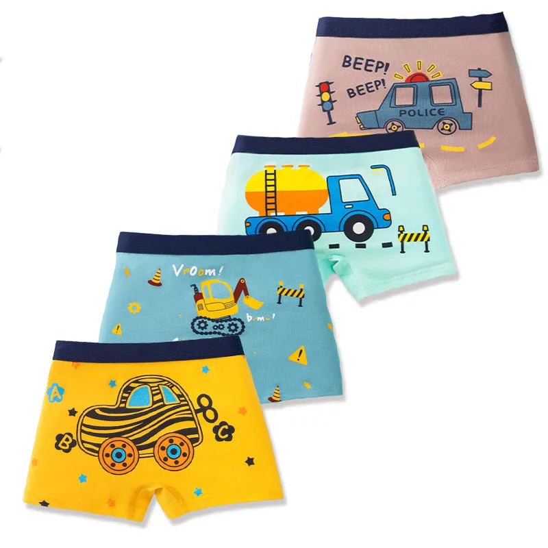 4 Pieces/Pack Boys Cotton Underwear