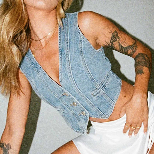 New Women's Summer Jean Vest