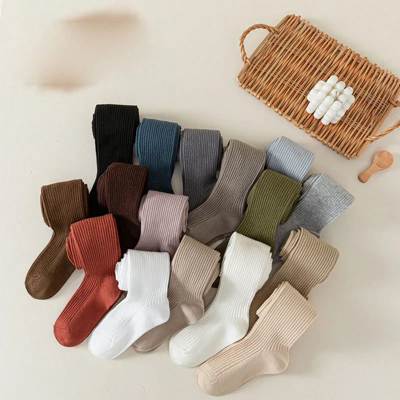 Autumn Girls Tights Warm Solid Color Cotton Stockings