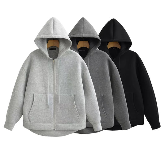 New Women's Zipper Hoodie Jacket