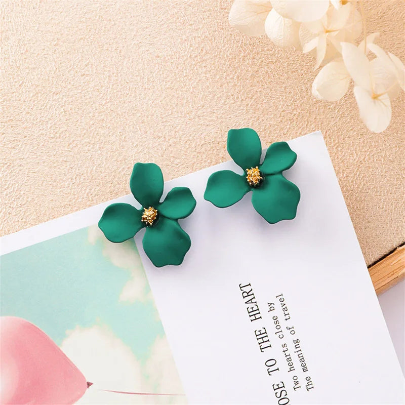 Women Double-layers Floral Dangle Earrings