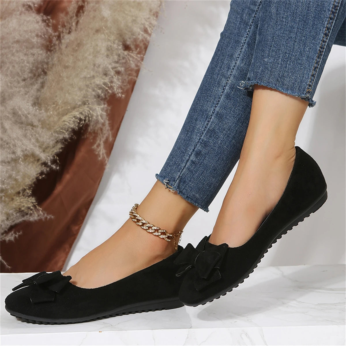 Autumn Casual Fashion Round Toe Flat Solid Color Shoes