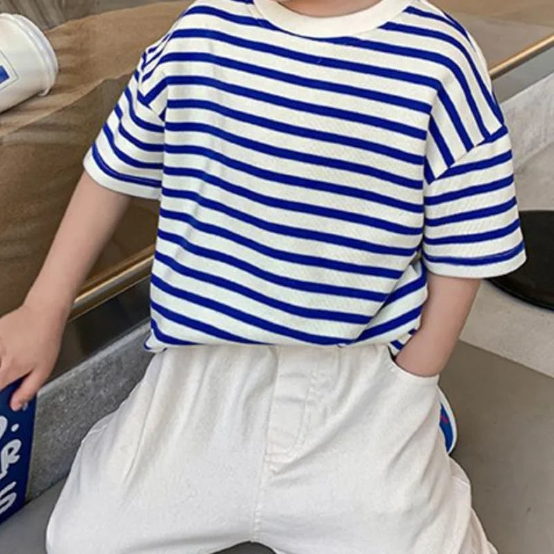 All-match Loose Cotton Boys T-shirt