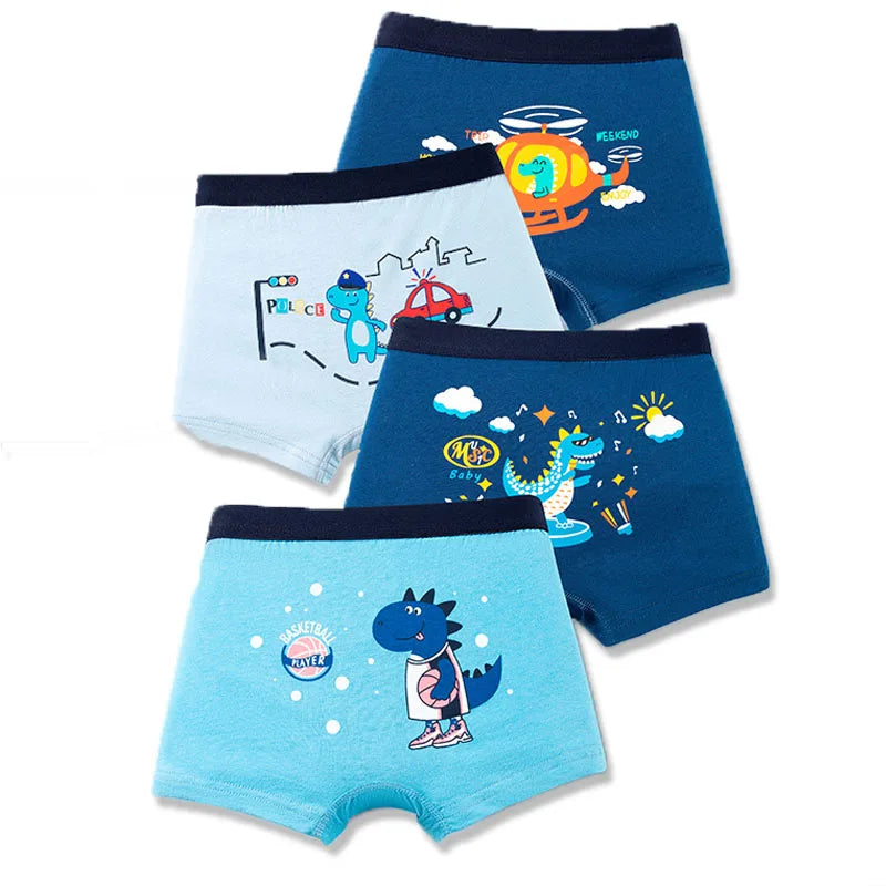 4 Pieces/Pack Boys Cotton Underwear