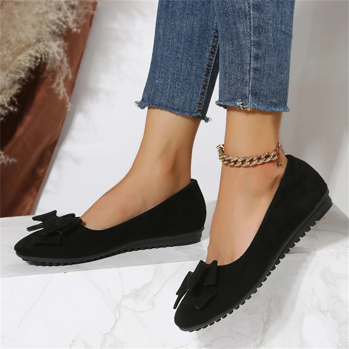 Autumn Casual Fashion Round Toe Flat Solid Color Shoes