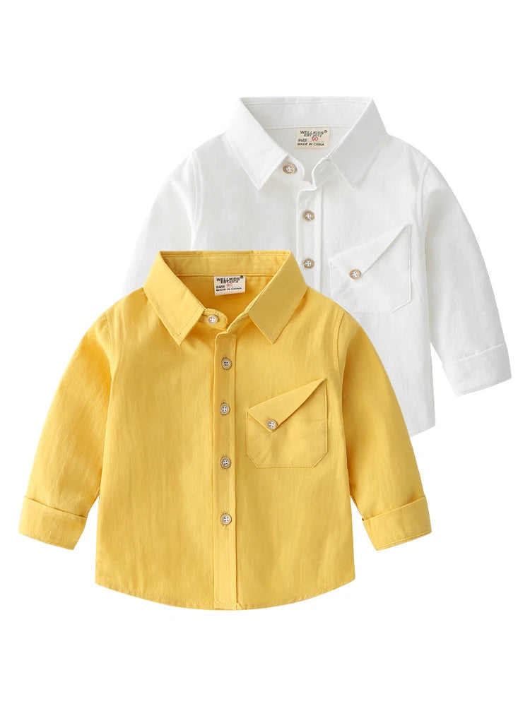 Autumn Fashion Candy-Colored Lapel Long Sleeve Thin Shirt