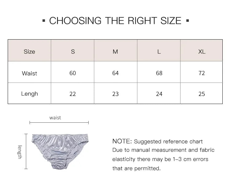 New Frill Trim Satin 100% Ice Silk Seamless No Show Underwear