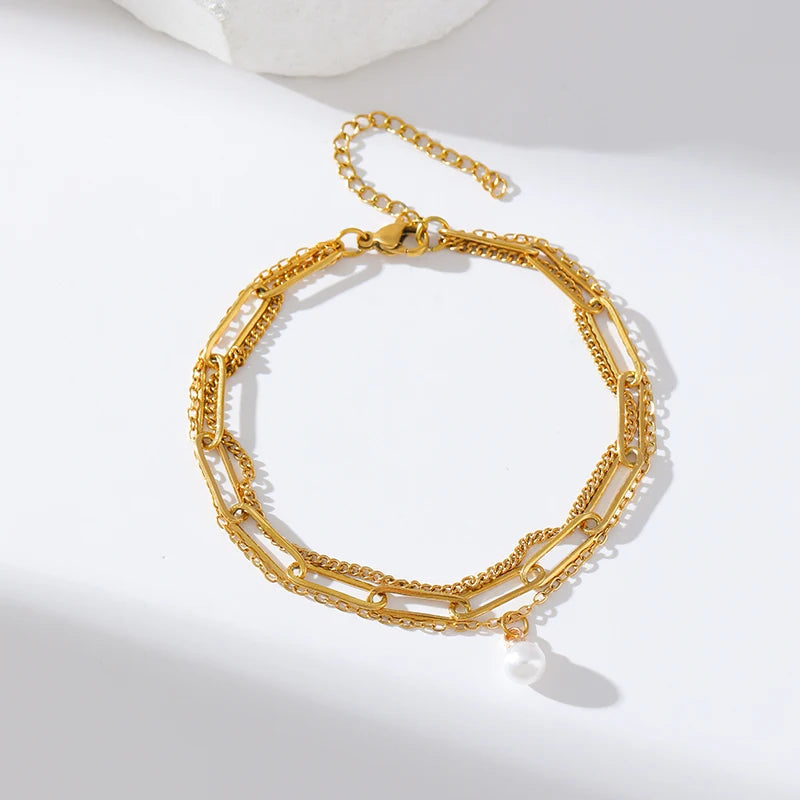 New Fashion Pearl Necklace Bracelets Set