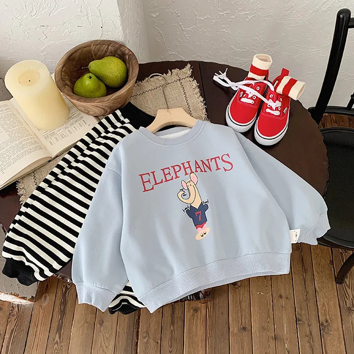 Autumn Cartoon Printed Kids Boys Hoodie