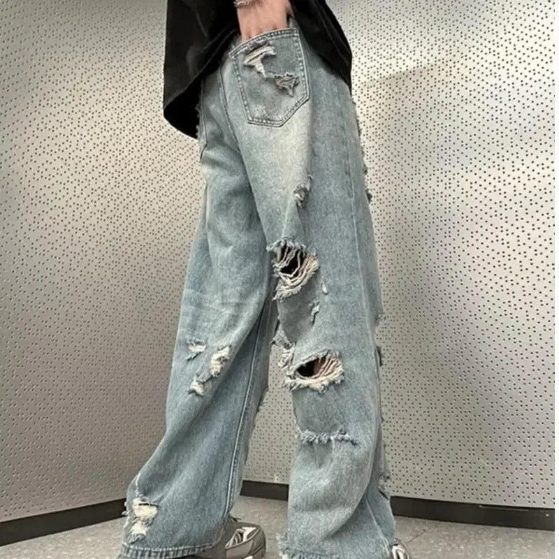 New Vintage Distressed Jeans mit geradem Bein