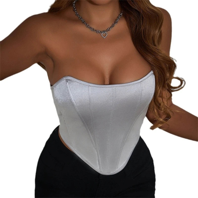 Bright Fishbone Corset Tops