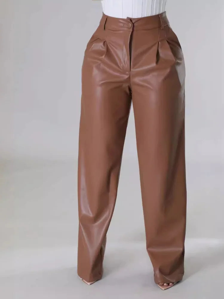 Sexy, gerade geschnittene Hose mit hoher Taille