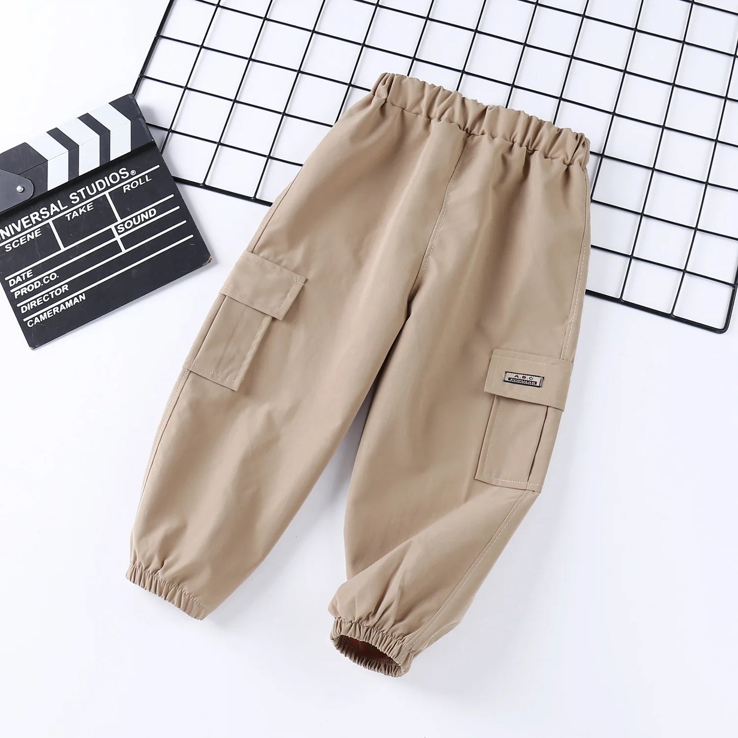 Autumn Kids Solid Color Casual Trousers