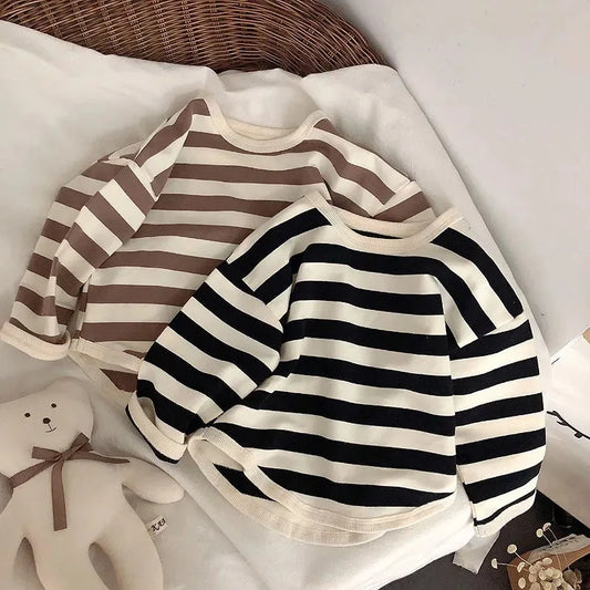 New Fashion Children Boys Long Sleeve Striped T-shirt