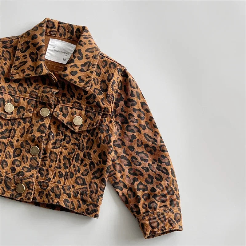 Children Leopard Print Loose Tide Cowboy Tops