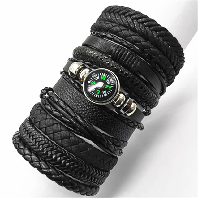 10 Pcs/set Black Wrap Women New Fashion Bracelets