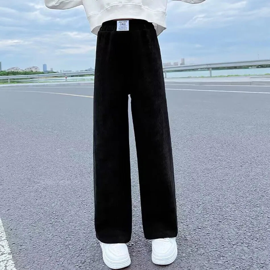 Children's Corduroy Casual Straight Leg Pants