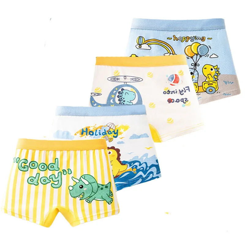 4 Pieces/Pack Boys Cotton Underwear