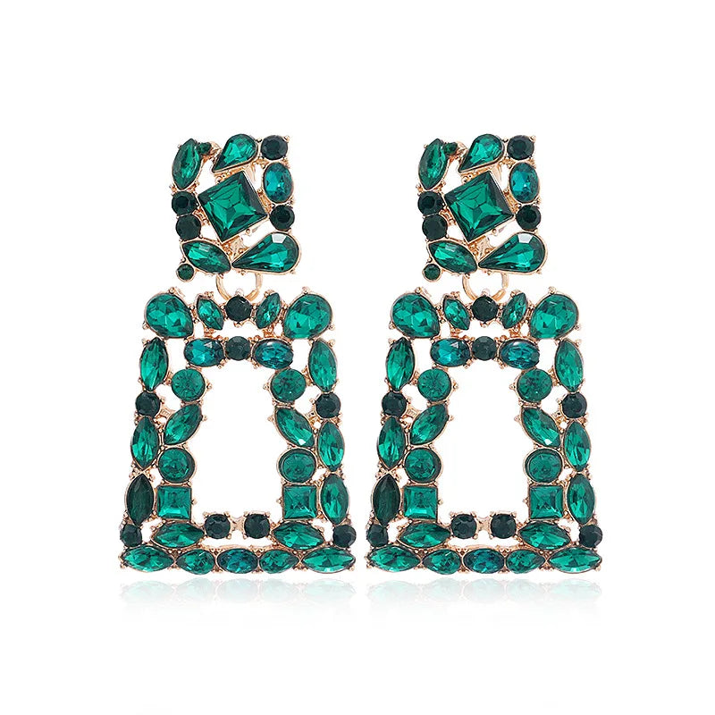 New Boho Ethnic Colorful Crystal Clip on Earrings