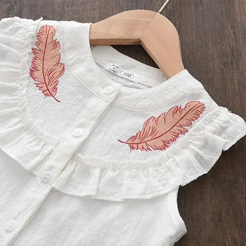 New Kid Baby Girls Feather Clothes Sets
