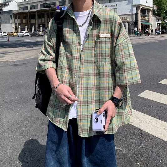 Sommerliches Y2K Vintage Kurzarmhemd