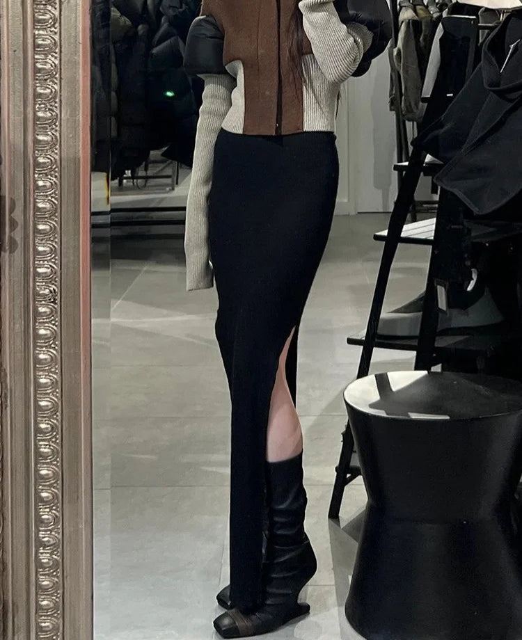 Women Classic Patchwork Long Sleeve Zip-up Slim Fit Jackets