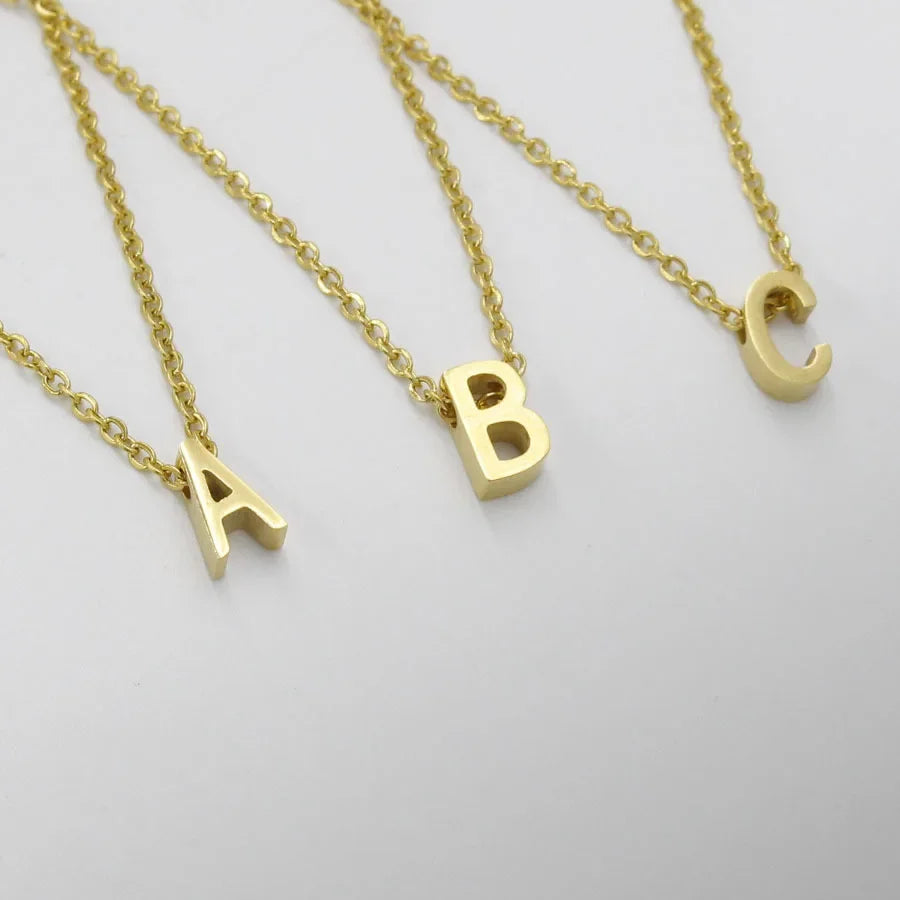 Women's Initial Letter Pendants Golded Choker Necklaces