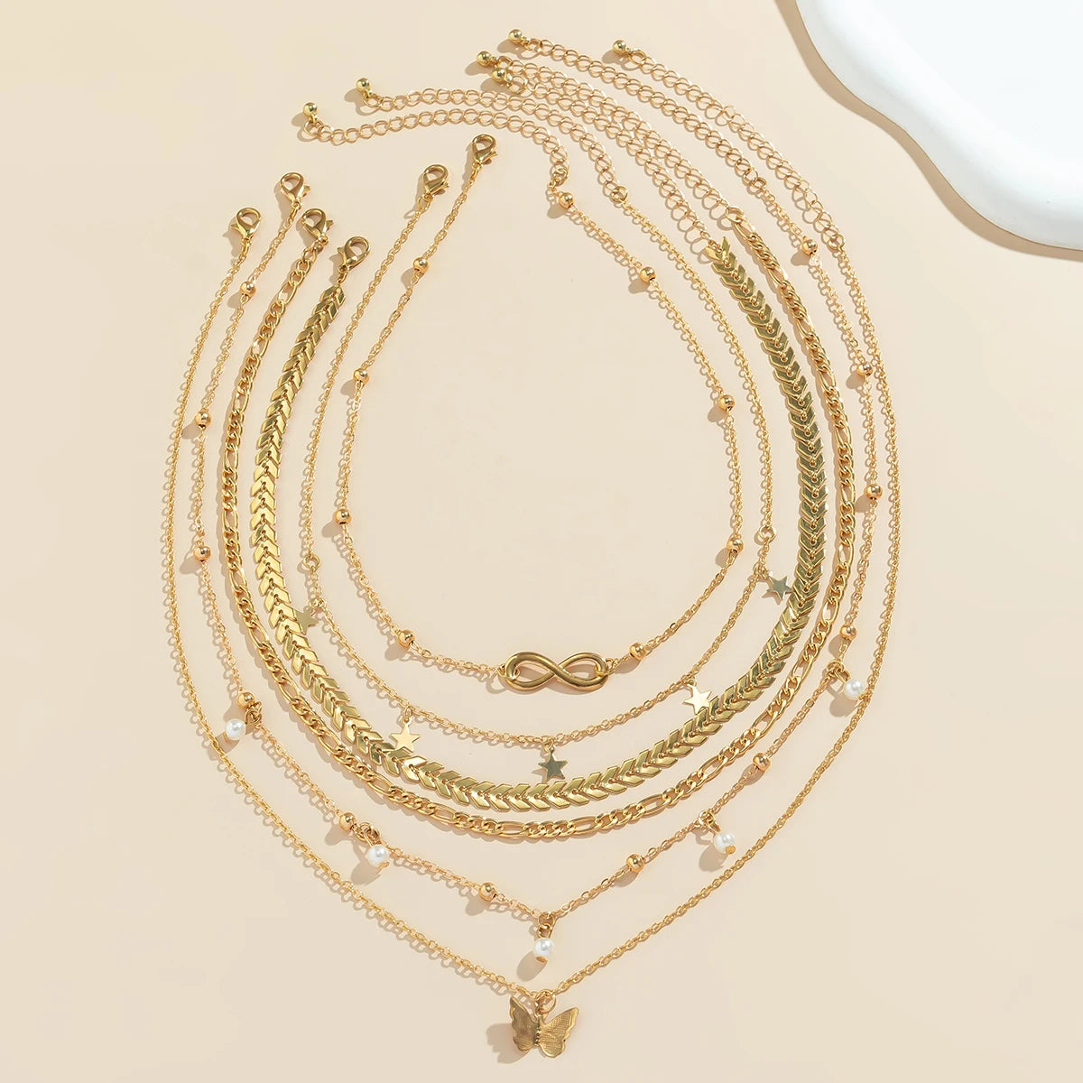 Women Multilayer Thin Link Choker Aesthetic Wed Jewelry
